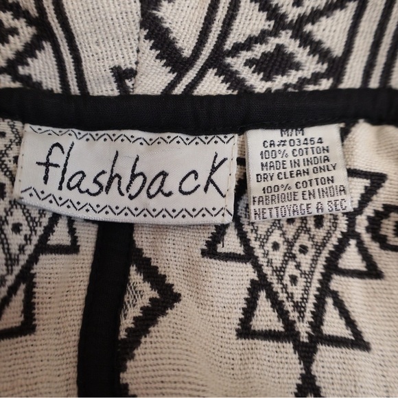 Aztec Blazer Geometric Patterned Black and White Women Flashback 100 % cotton - Picture 9 of 9